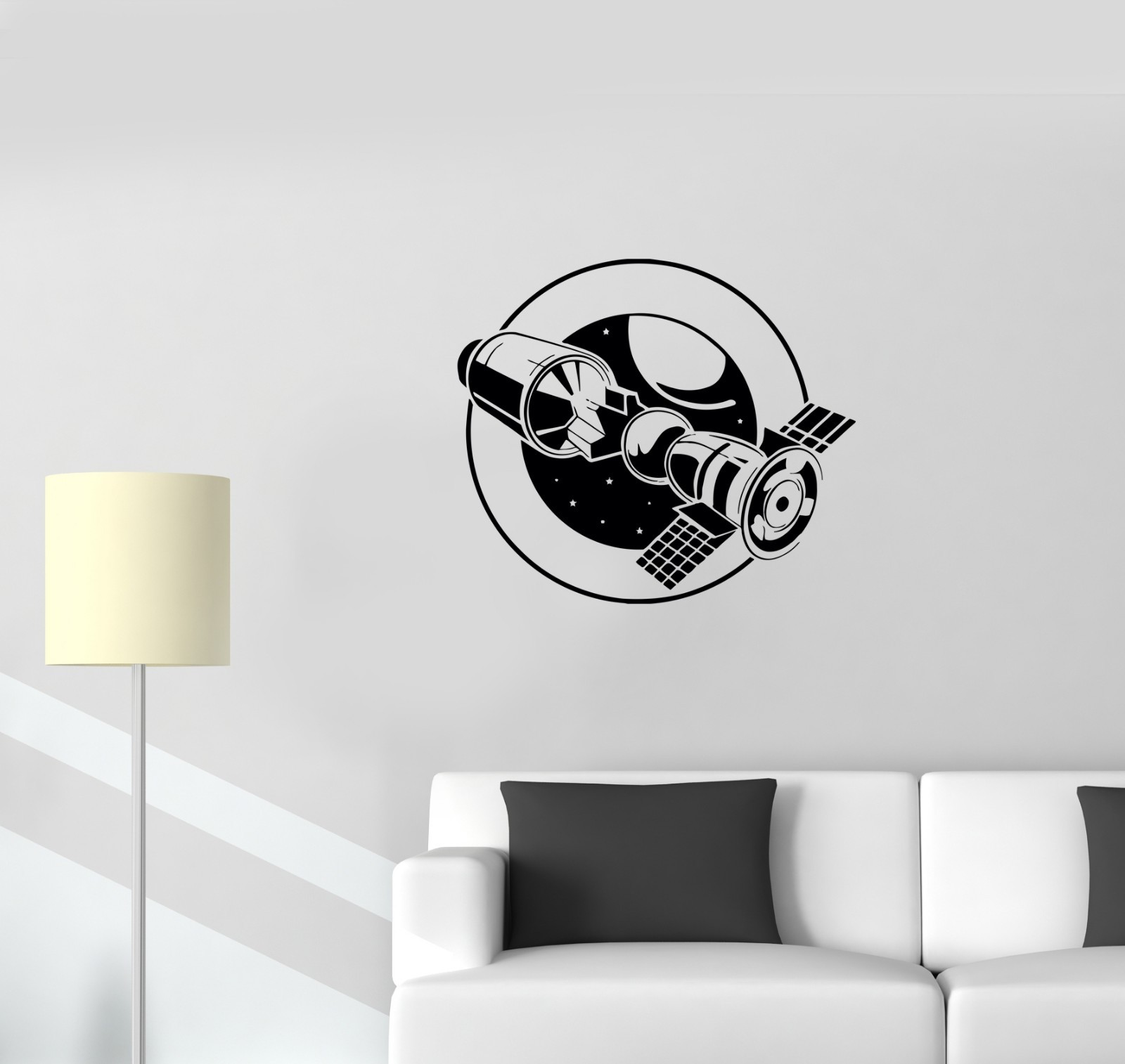 Wall Decal Space Satellite Galaxy Universe Astronaut Vinyl Sticker (ed903)