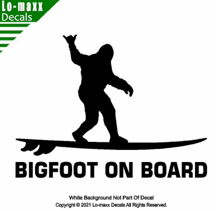 Bigfoot On Board Hang Loose Shaka Surfer Superior Quality Die Cut Vinyl Decal