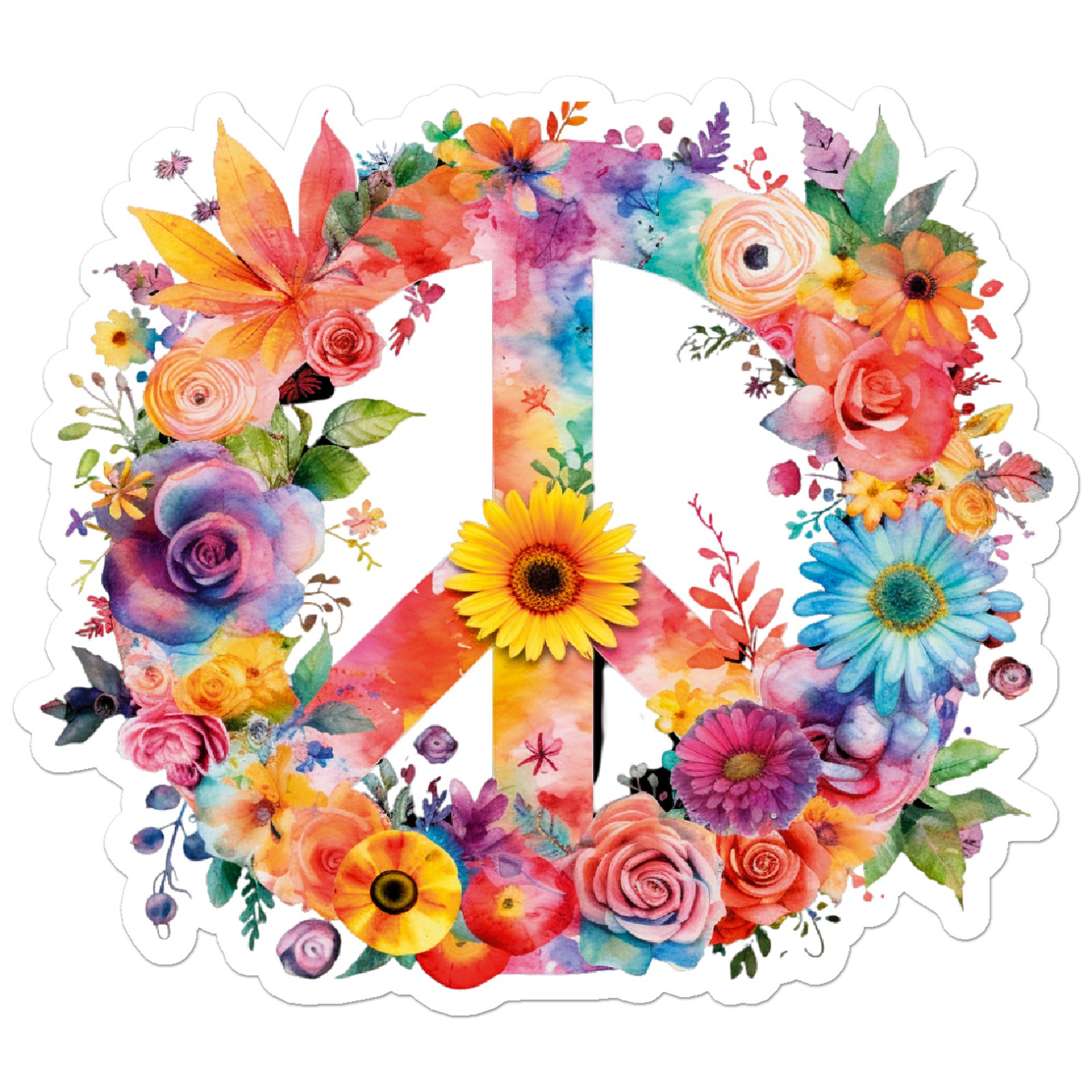 Peace Flowers – Vinyl Decal Sticker – Car Window Laptop – ebn9356