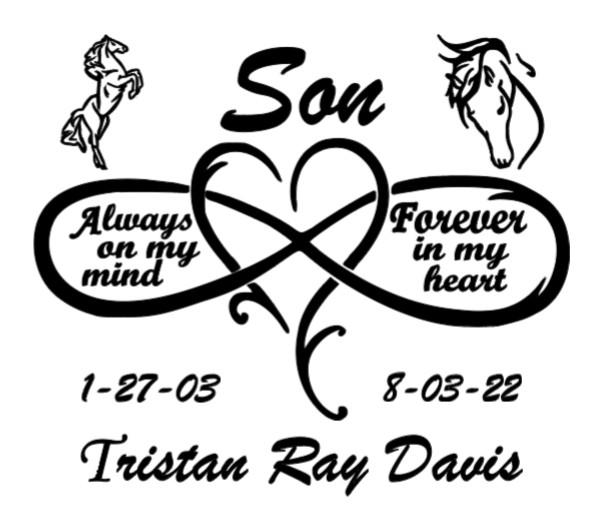 Personalized Son Memorial Decal with horses.