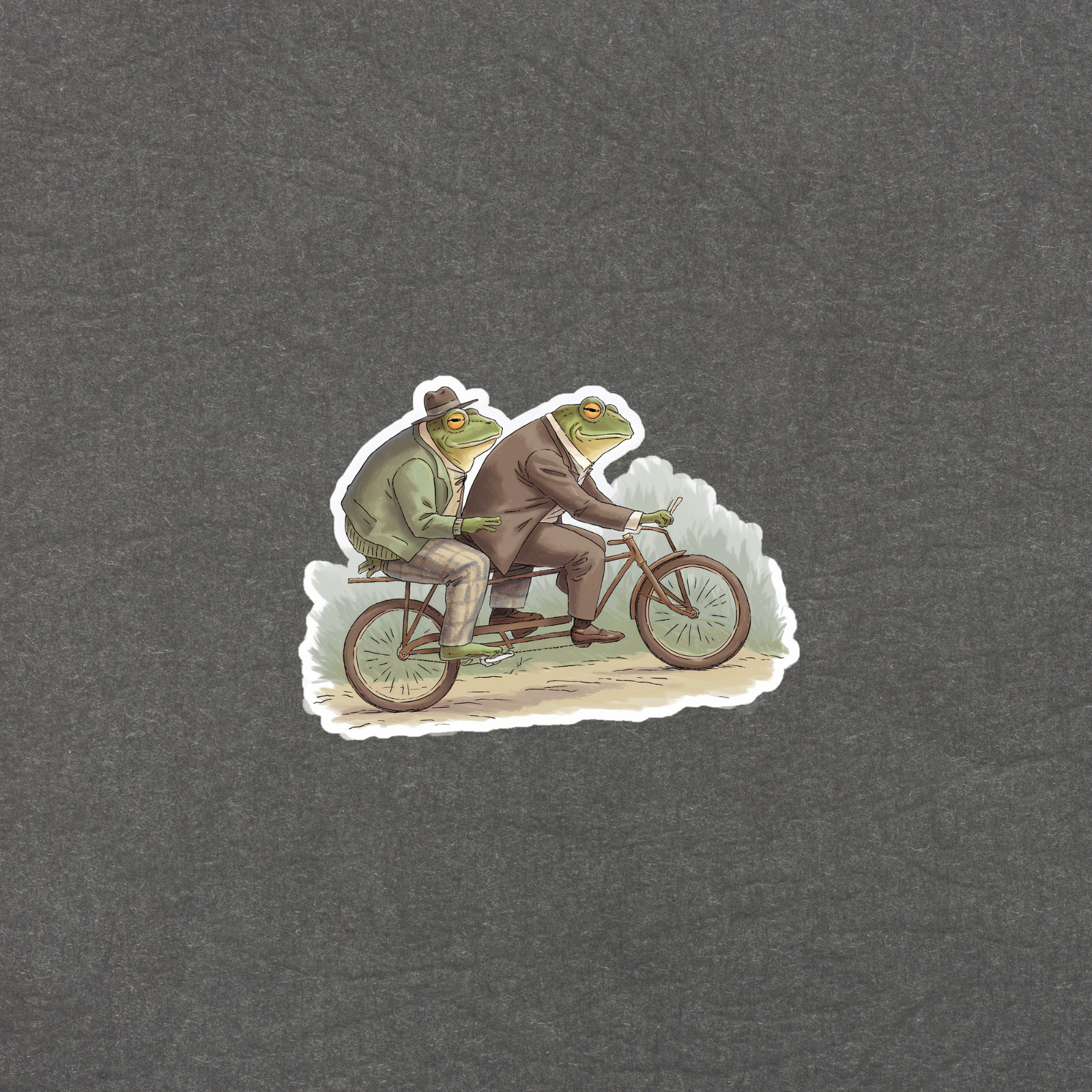 Whimsical Frog Bicycle Ride Art Print – Quirky Animal Illustration #4469