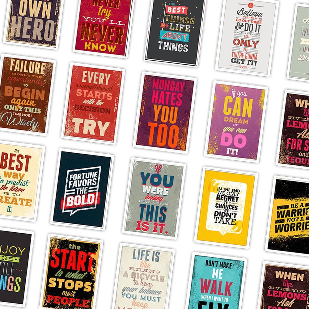 INSPIRATIONAL TYPOGRAPHY Vinyl Stickers [G] MOTIVATIONAL Reminder LAPTOP Decals