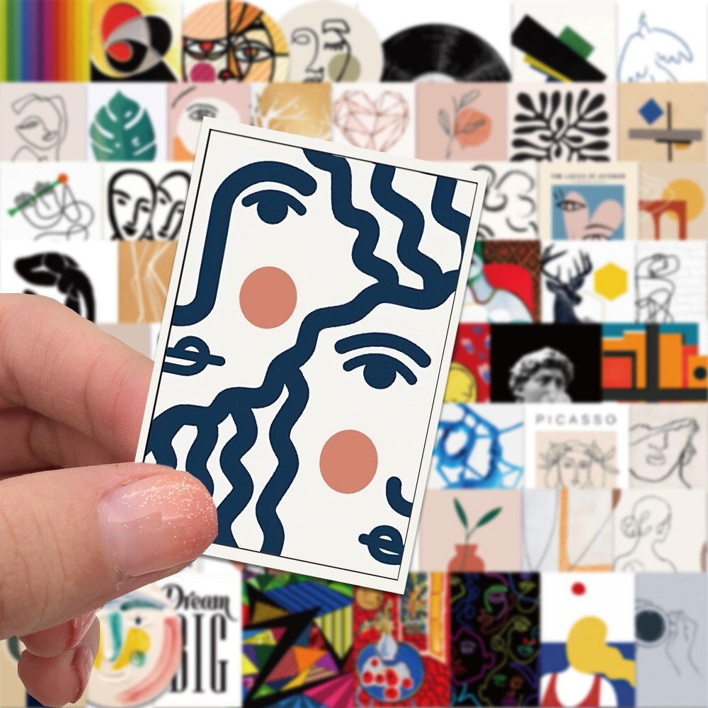 300pcs Famous Painting Vinyl Stickers, Artist Matisse Bauhaus VanGogh Monet