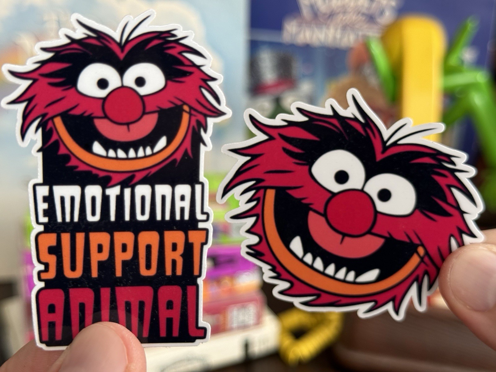 The Muppets Animal Emotional Support Animal Vinyl Sticker Decal 2 Pack Hand Made
