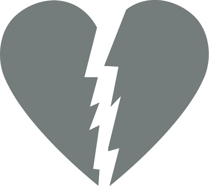 Broken Heart Love Multiple Colors Die Cut Vinyl Decal Made in USA