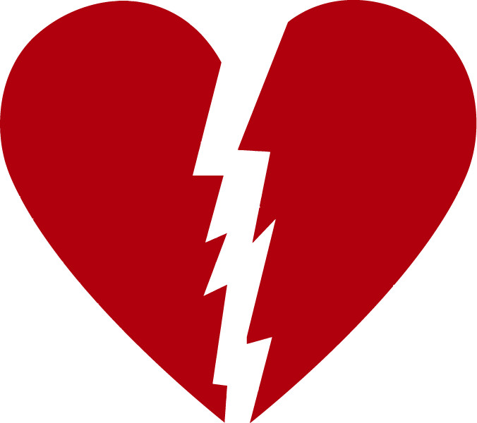 Broken Heart Love Multiple Colors Die Cut Vinyl Decal Made in USA