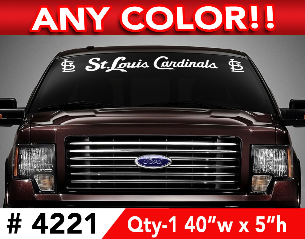 St Louis Cardinals Windshield Vinyl Decal Sticker 40" x 5" in Any 1 Color