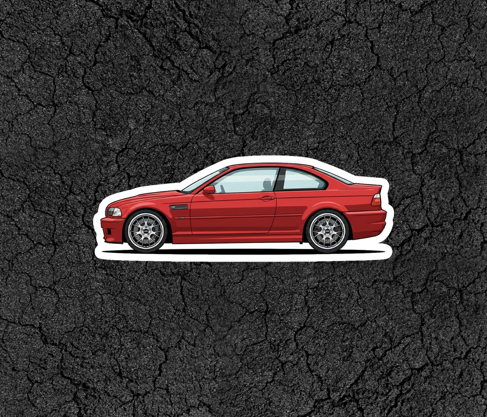 BMW M3 E46 Car Profile Sticker for Laptop, Phone Case, Book, Window, Kids etc.