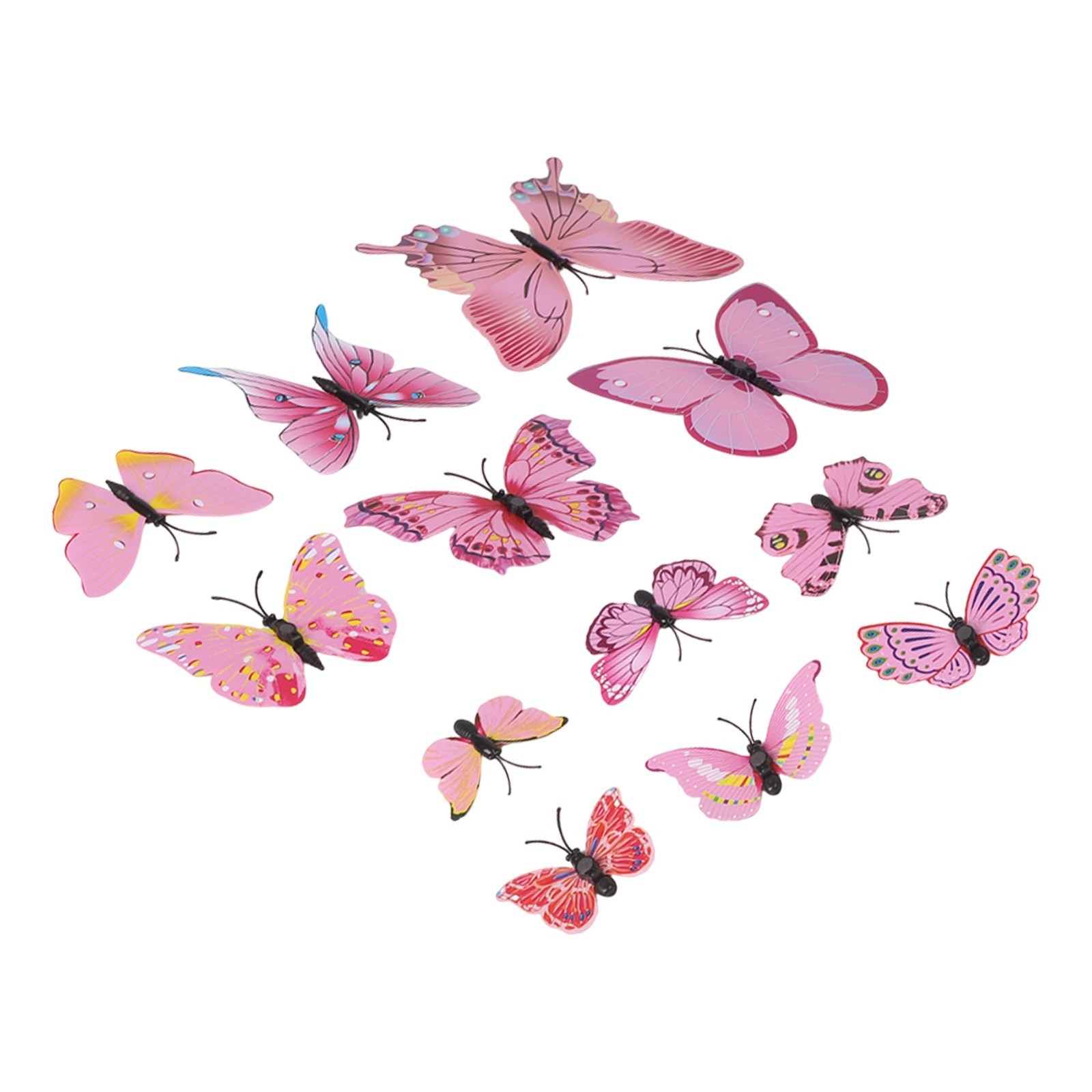 Whimsical 3D Butterfly Wall Art 12pcs Set for Living Room and Bedroom Decor