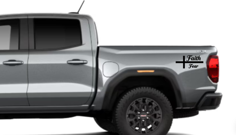 Faith Over Fear Vinyl Bumper Sticker | Cross Decal | Car Truck Window Mirror Art