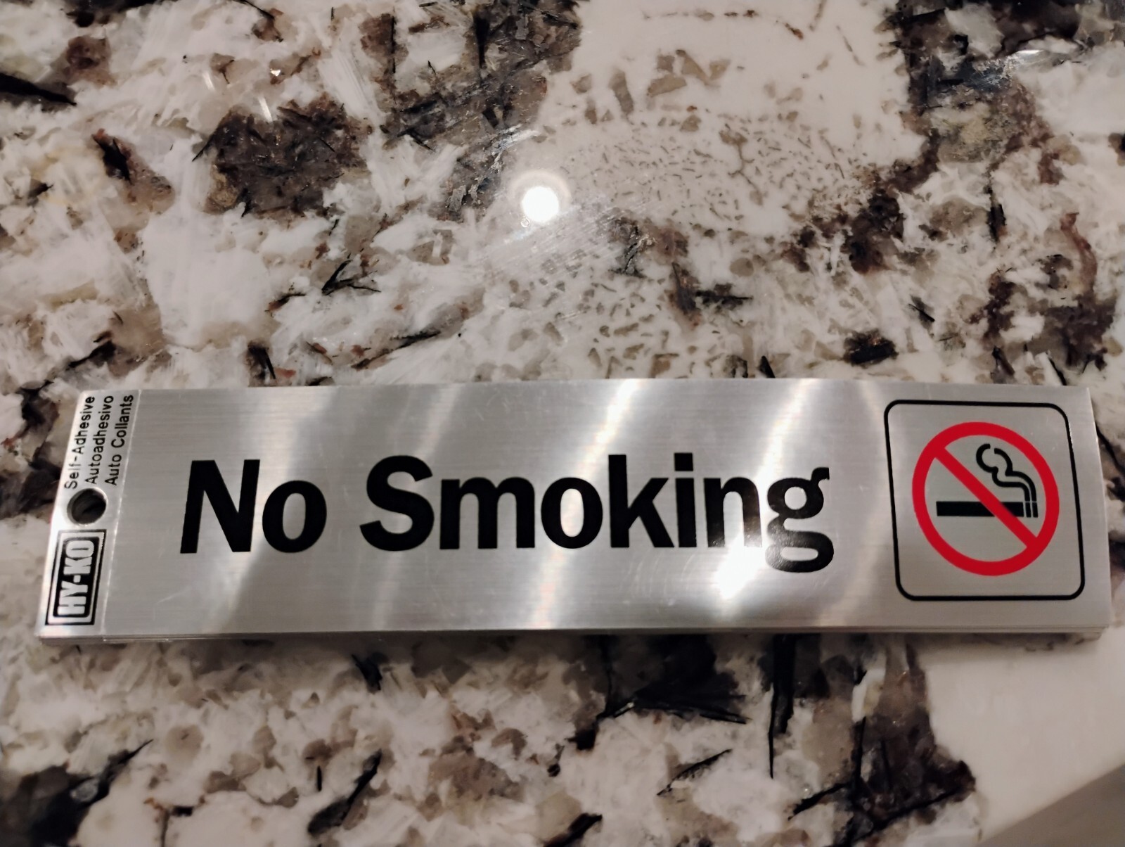 "No Smoking" Silver Vinyl Sticker Decal for Various Applications 8"x2"
