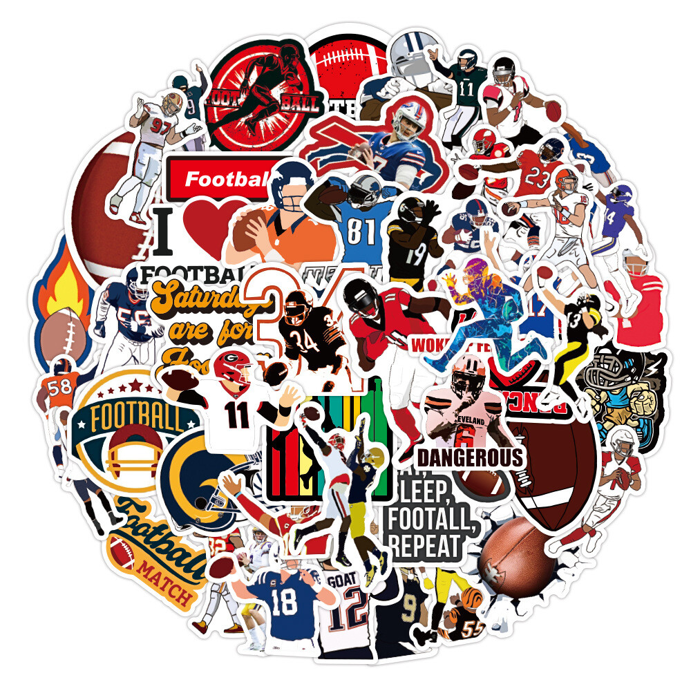 100Pcs Football Sticker for Adults Teens Girls Scrapbooking Water Bottles