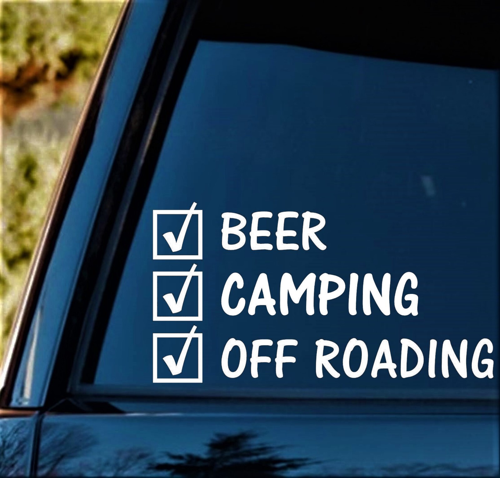 Beer Camping Off Roading Funny Vinyl Decal Sticker Car 4×4 ATV Camper Tent A1074