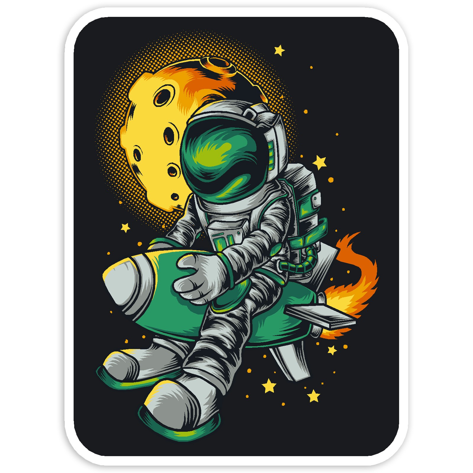 Astronaut Rocket Space – Vinyl Decal Sticker – Car Window Laptop – ebn7870