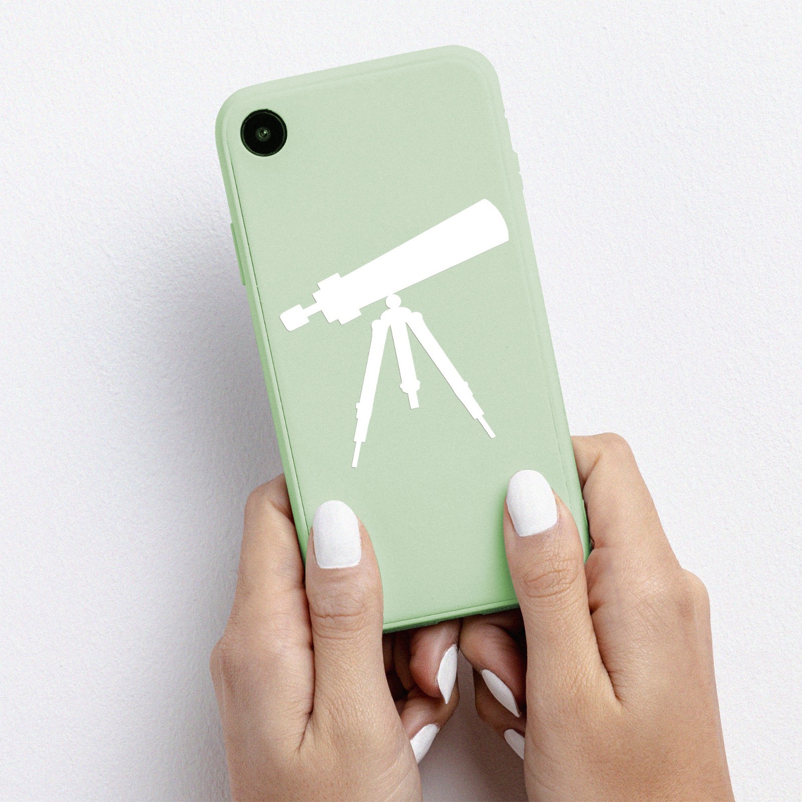 Telescope on Tripod Vinyl Decal – Astronomy Stargazing Sticker – 20 Colors