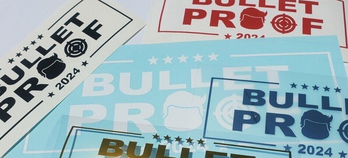 Bullet Proof 2024 USA patriot election decal -Trump shooting decal sticker