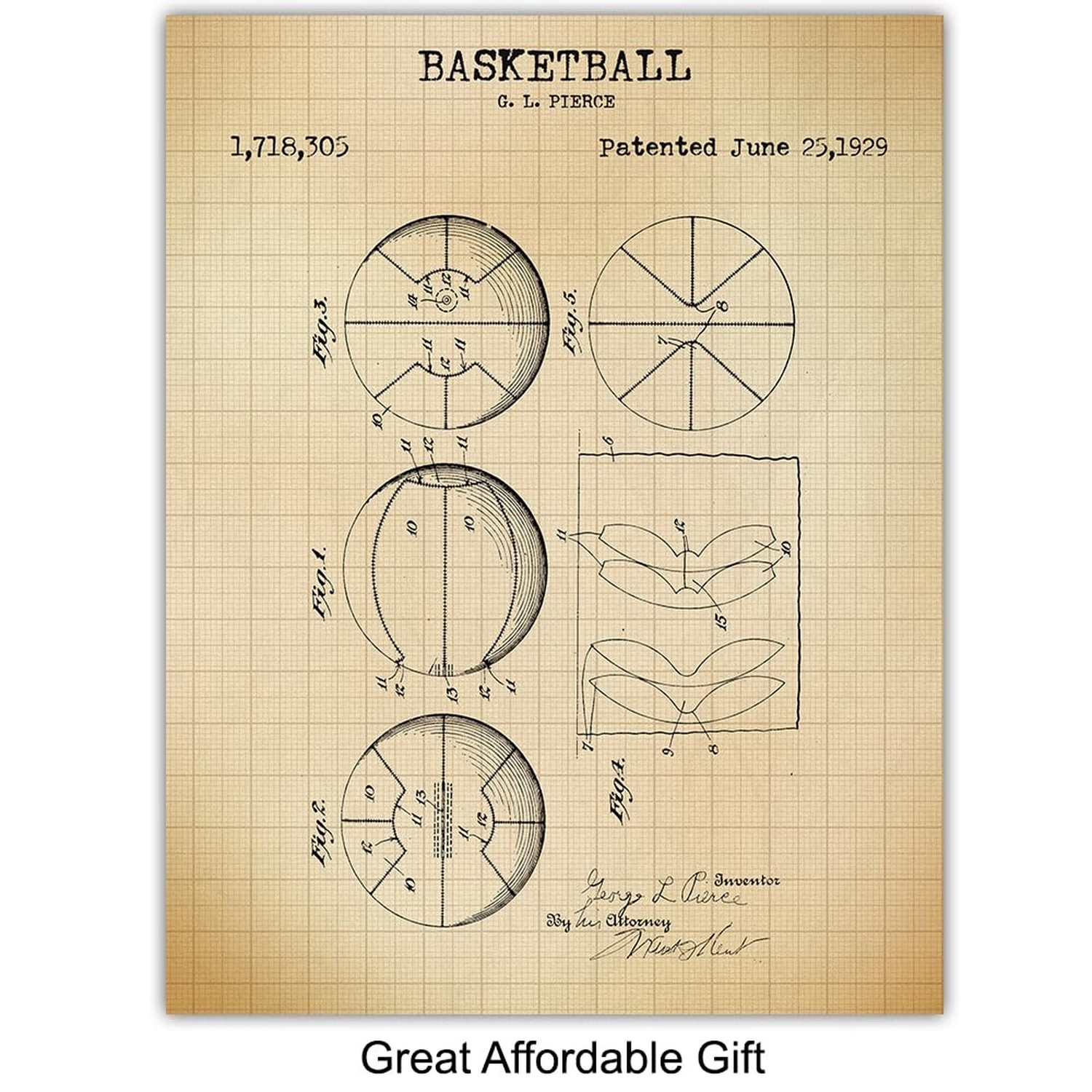 Basketball Patent Prints – Cool Unique Gift or Home Decor for Boys Room, Kids…