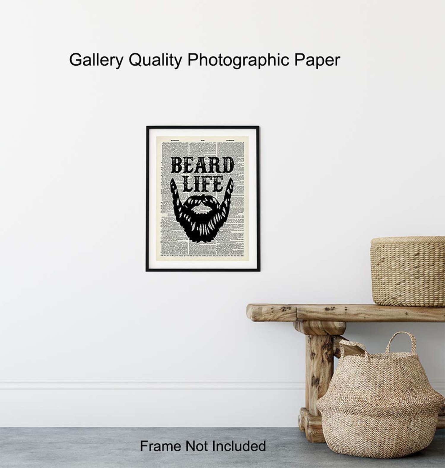 Beard Life Typography Bathroom Wall Art 8×10 Poster Print – Unique Home Decor…