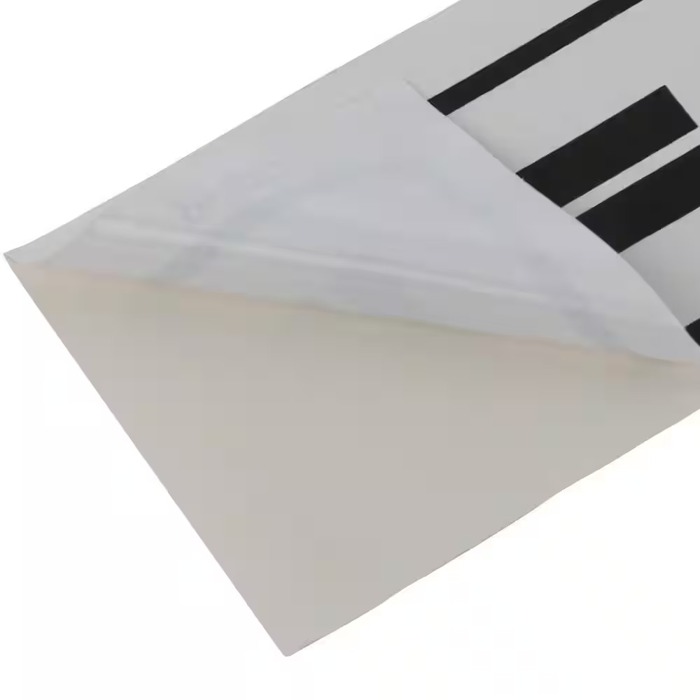 1 In. X 7 In. Decal Black on White Sticker Push