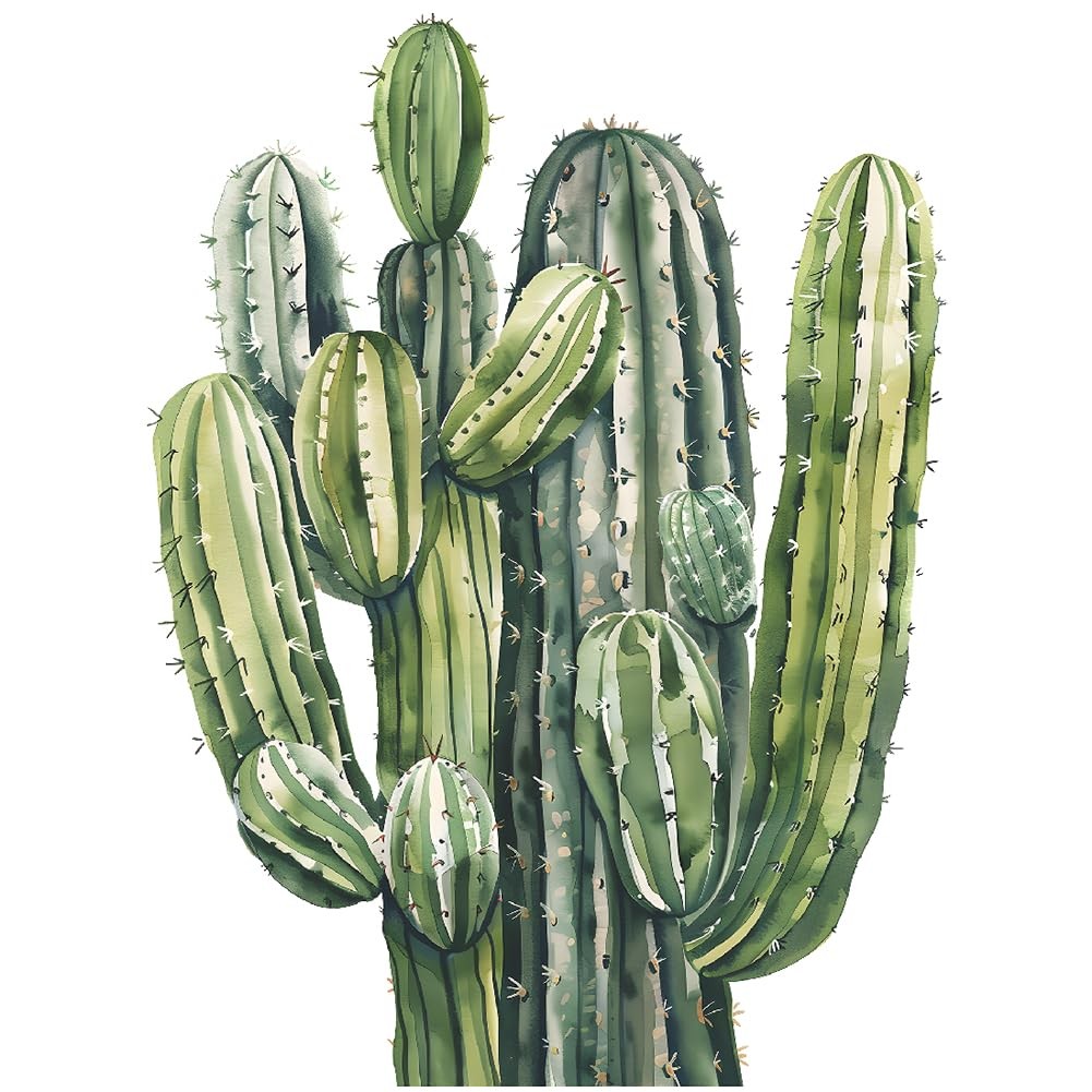 Large Bunch Cacti Wall Decals Botanical Green Plants Cactus Wall Stickers Hom…
