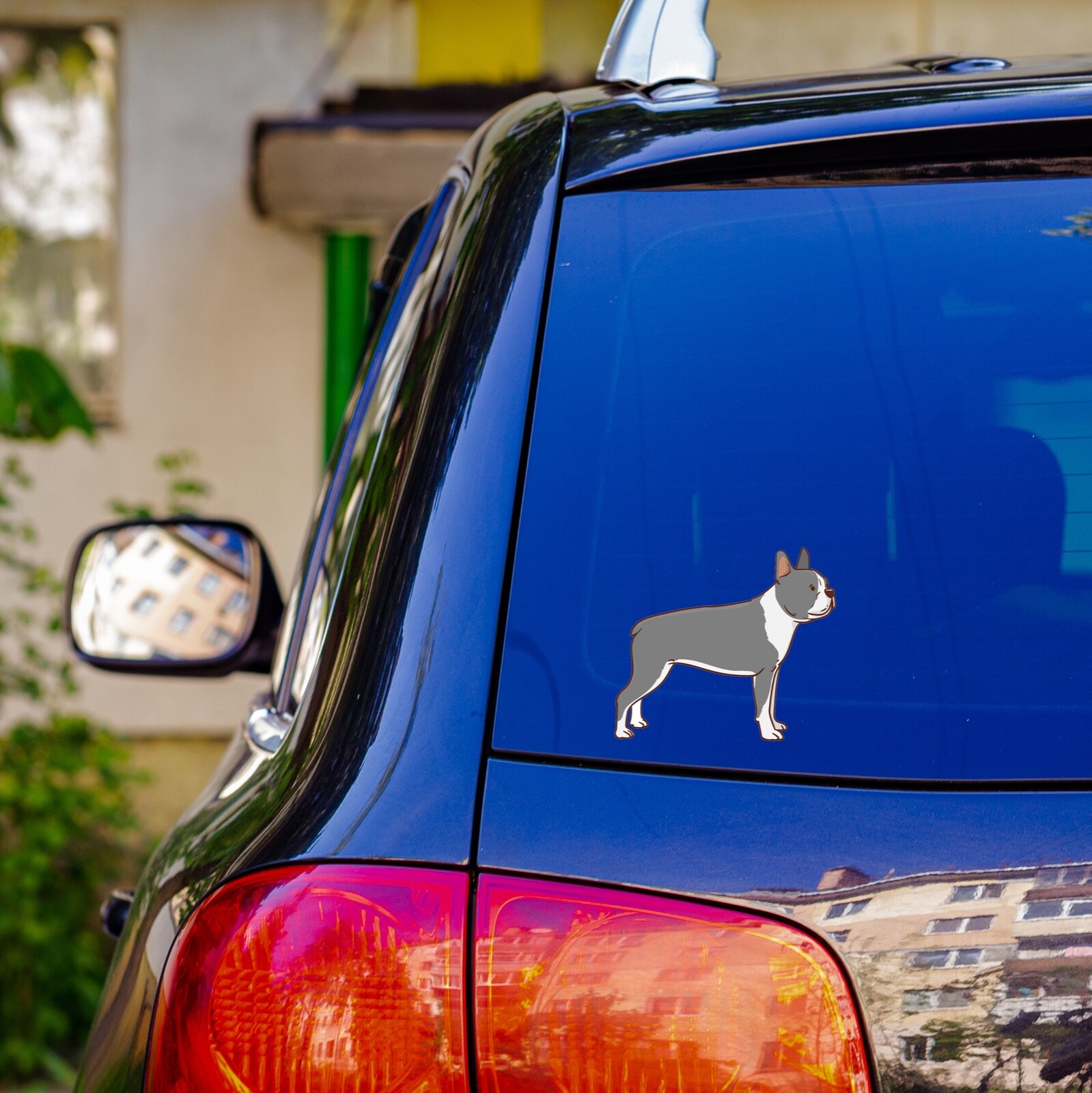 Gray Boston Terrier Sticker Vinyl Decal Car Window Laptop Bull Dog Bumper