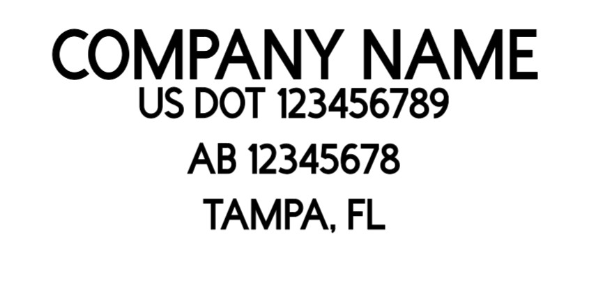 SET OF 2 COMPANY NAME US DOT Vinyl Numbers Custom Stickers Decals Truck Semi