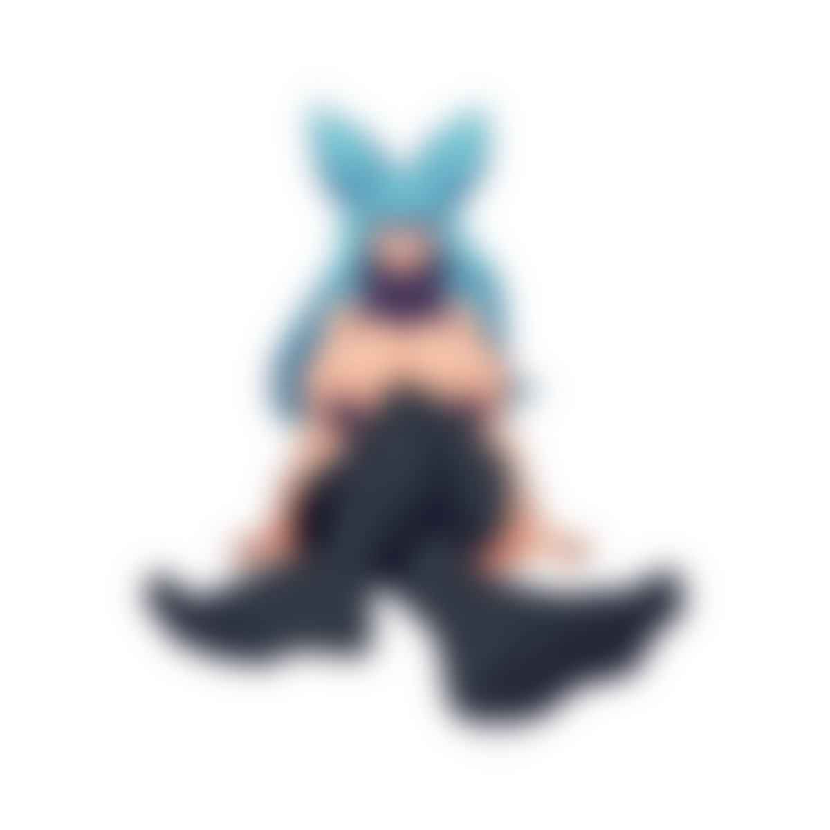 Blue-Haired Anime Oppai Goth