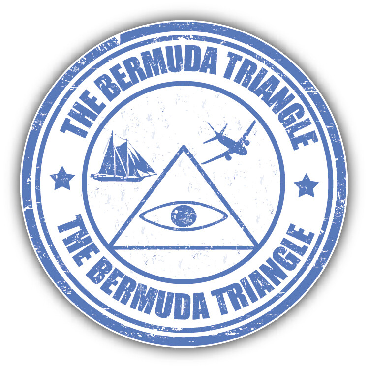 The Bermuda Triangle Grunge Rubber Stamp Car Bumper Sticker Decal