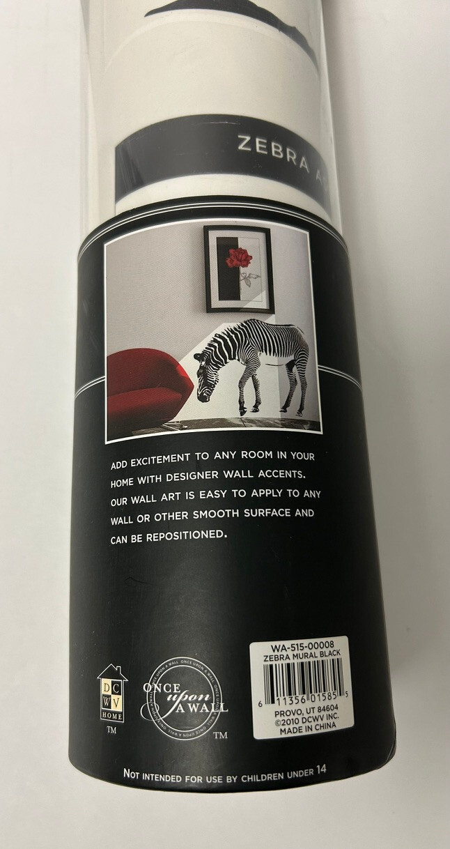 Zebra Wall Art Vinyl Transfer Decal Sticker Mural Decor Designer Wall Accents