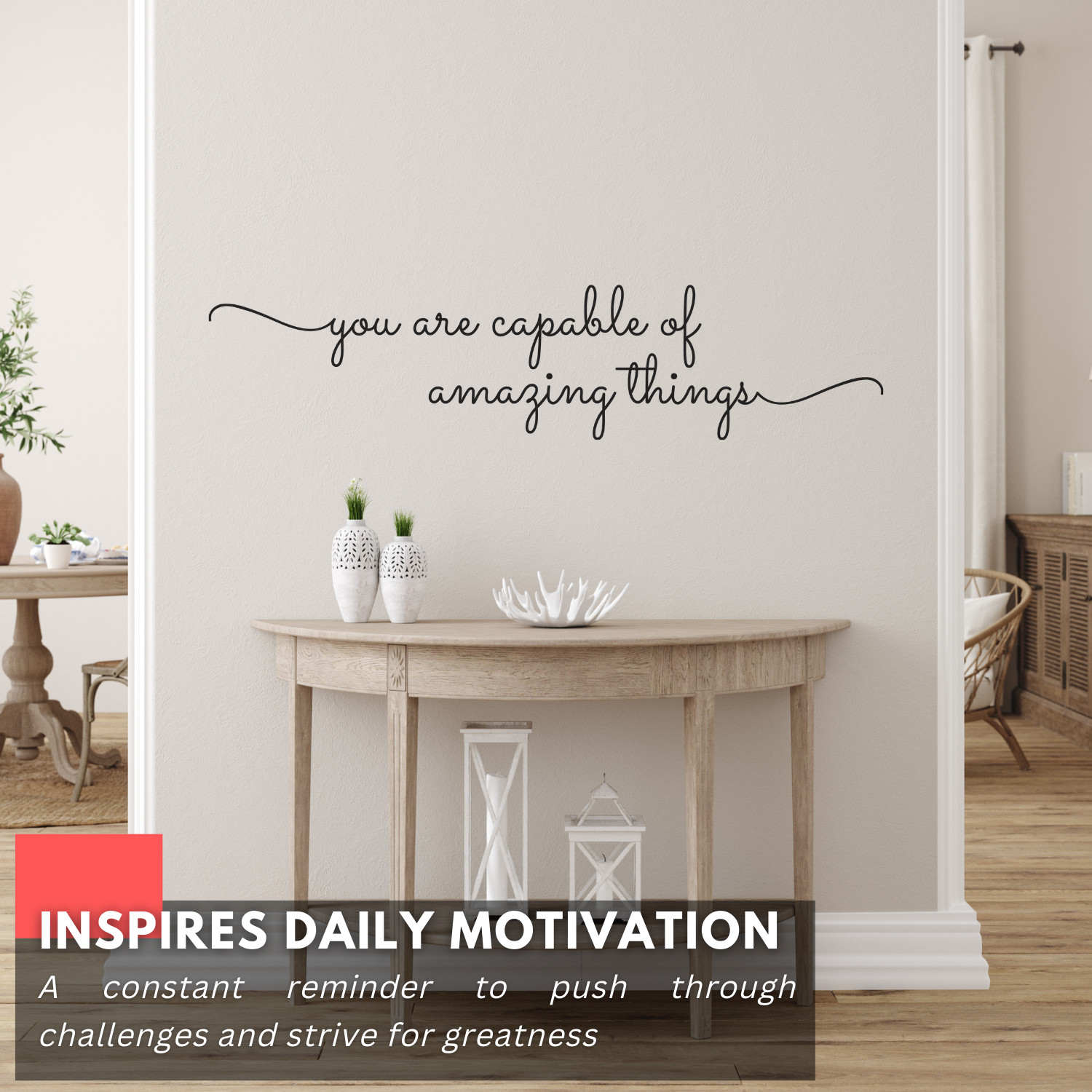 Motivational Wall Decal – You Are Capable of Amazing Things Inspirational Decor