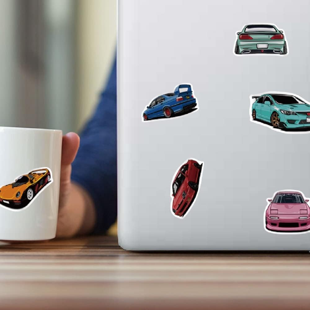 100 Pack Racing Car Stickers – Waterproof Stickers for Kids, Adults – Laptop, Gu