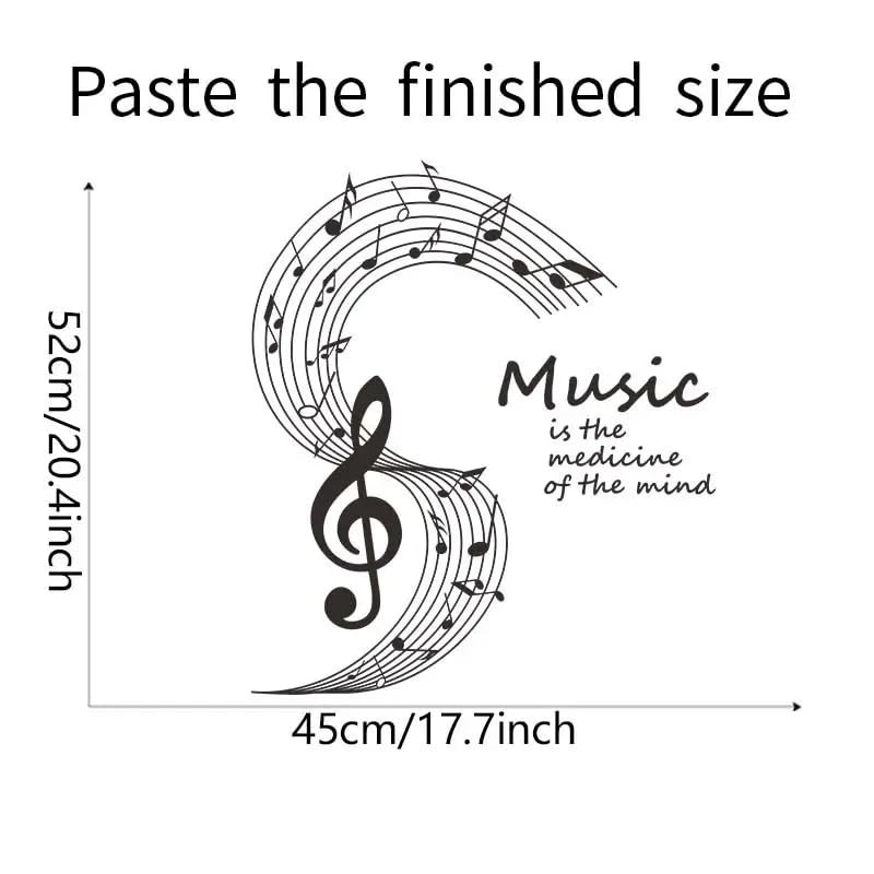 Large Music Notes Wall Decal Set – 20×18 Inch Vinyl Lovers Mural for Wall, Ki…