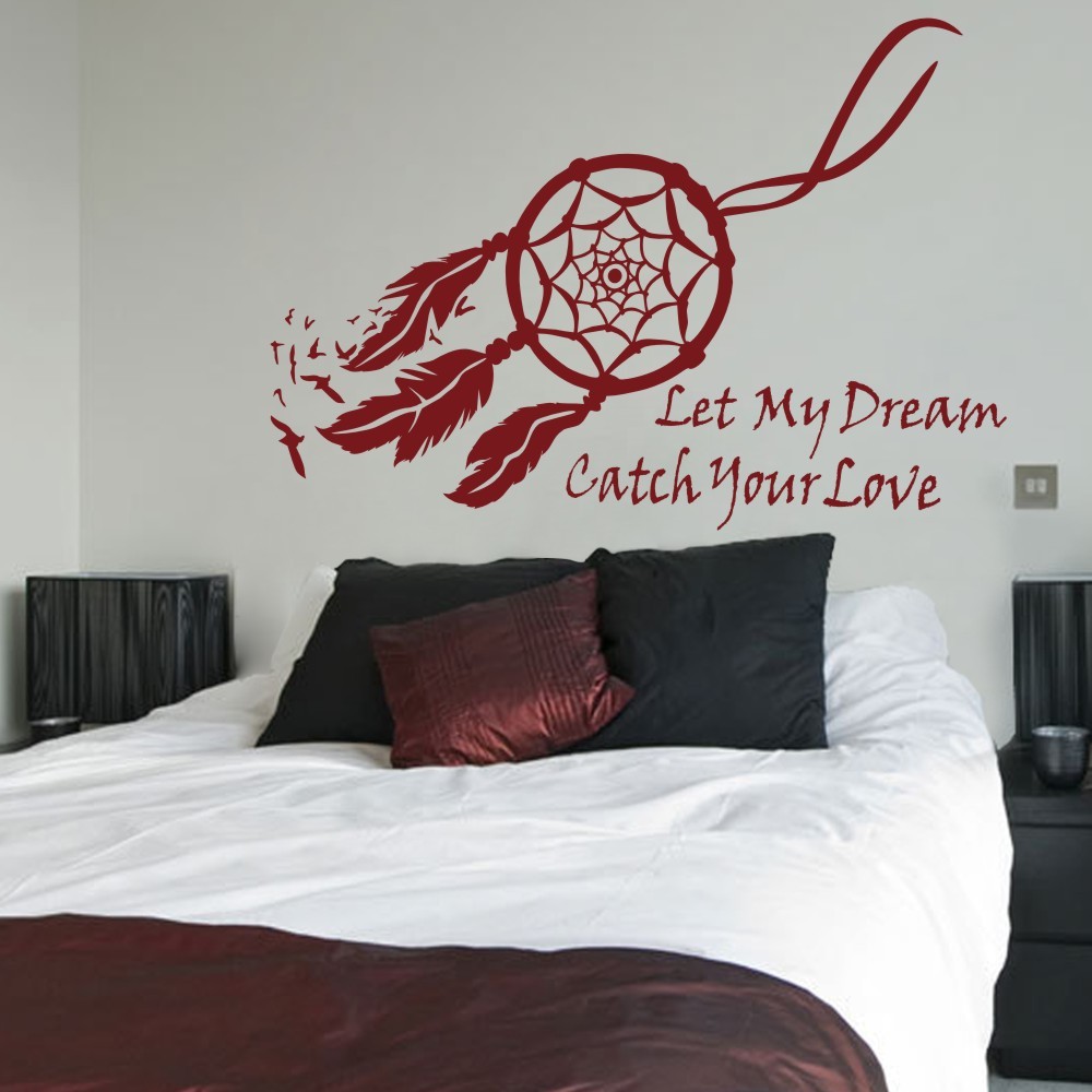 Dream Catcher Wall Sticker Quote Symbol Girl Master Room Home Vinyl Mural Decor