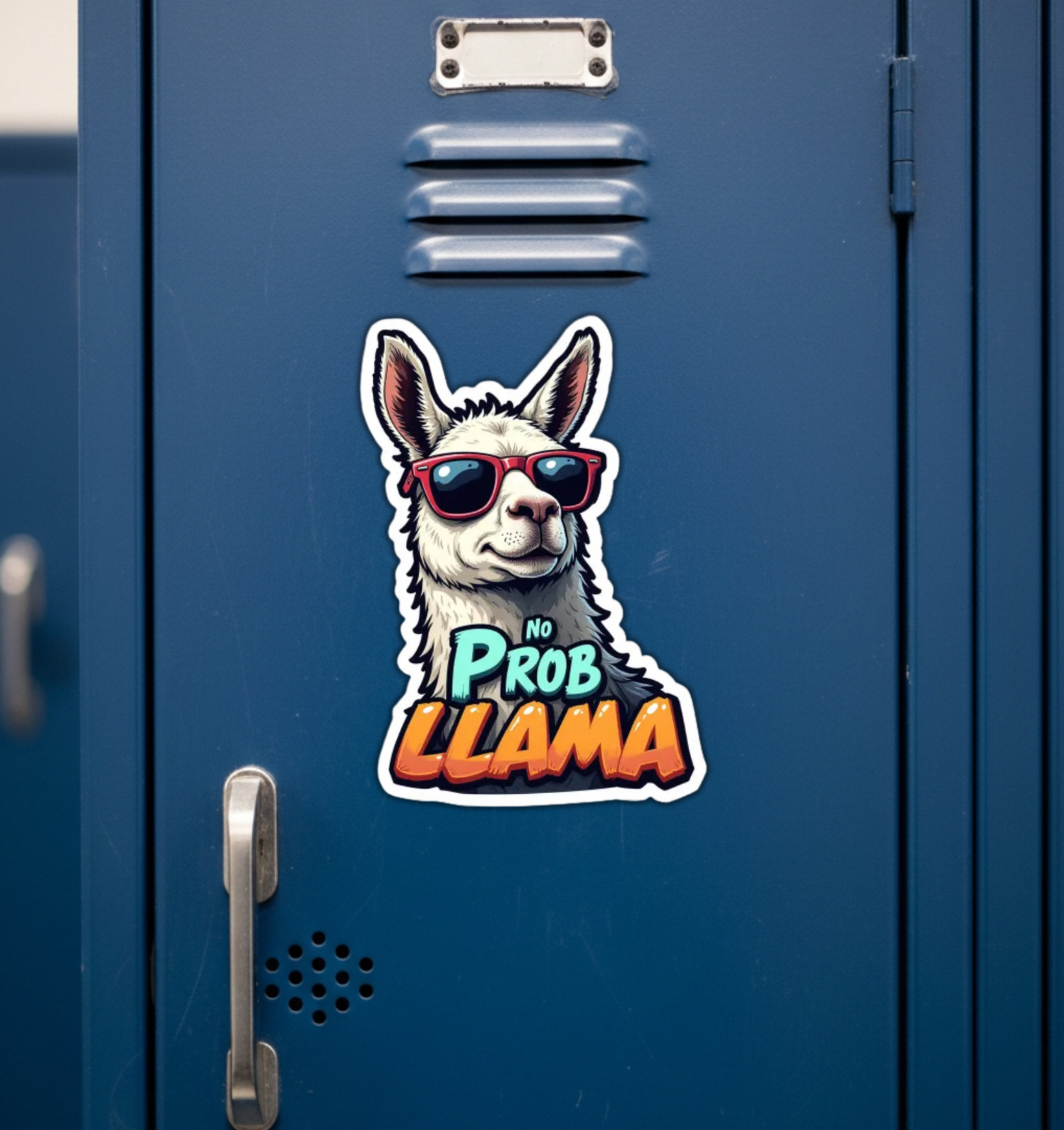 No Prob Llama Funny Fridge Magnet or Laptop Sticker