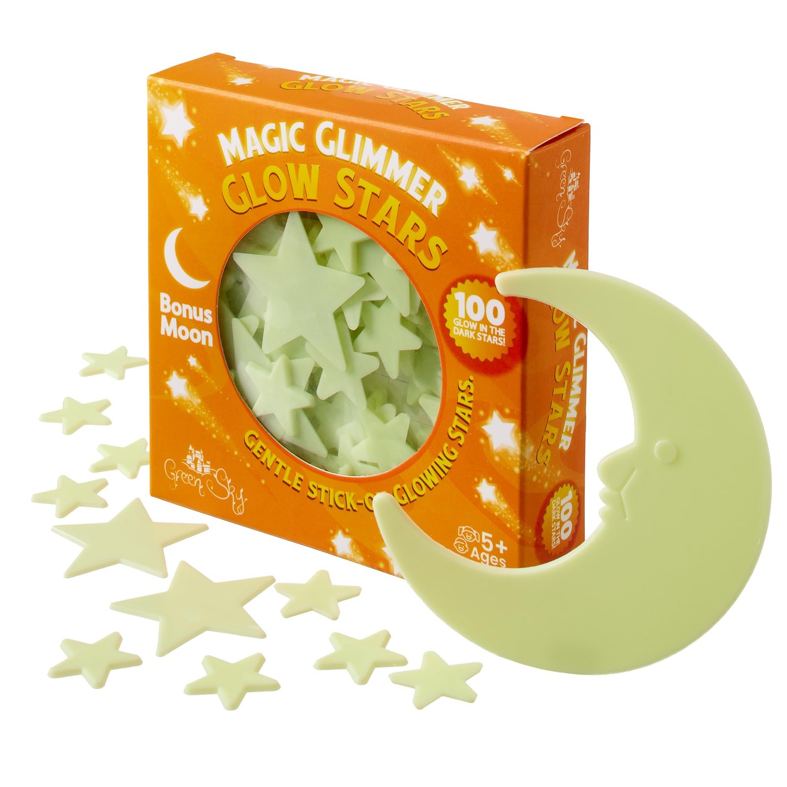 Green Sky Deluxe Glow Stars; in 8 inches x 5 x 4 inches, White