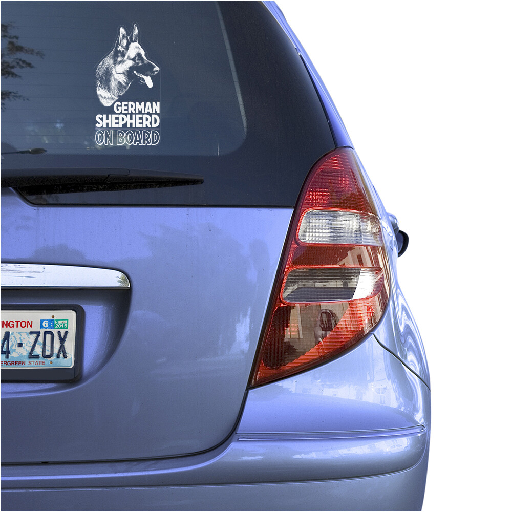 GERMAN SHEPHERD CLEAR VINYL DECAL STICKER FOR CAR OR TRUCK WINDOW, DOG ART PRINT