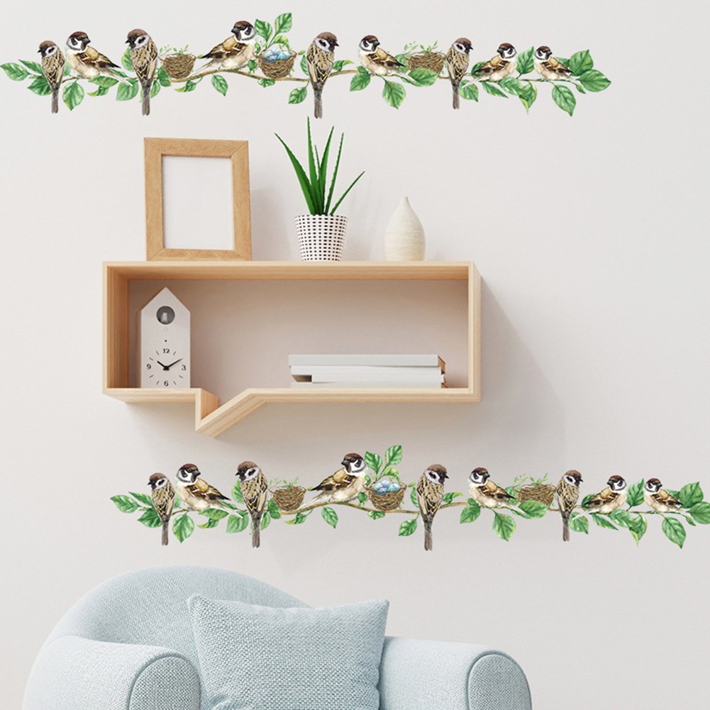 Bird Vine Kids Bedroom Living Room Wall Stickers Decal Mural Home Decoration New