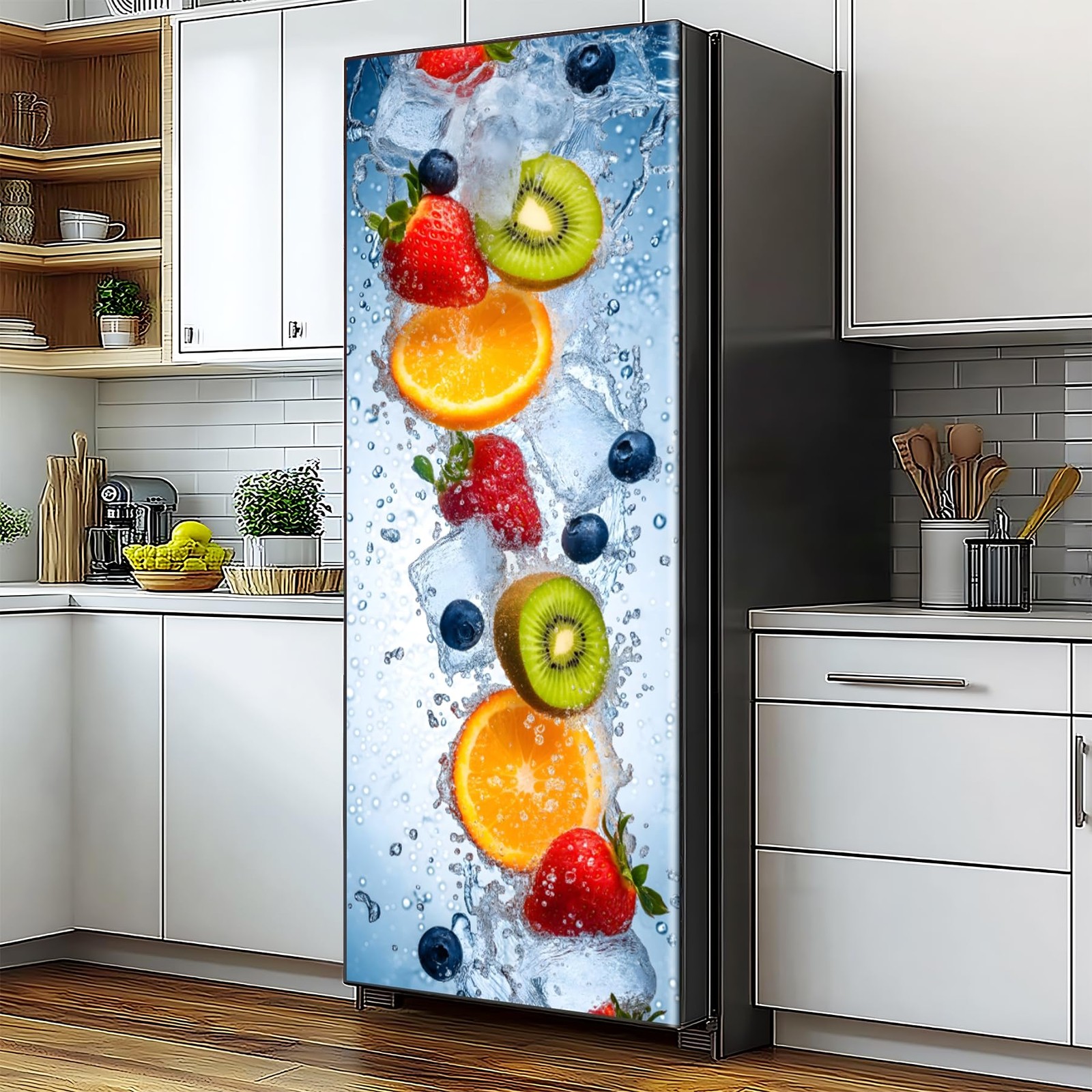 -Adhesive Vinyl Refrigerator Stickers Peel and Stick Removable Wallpaper for …