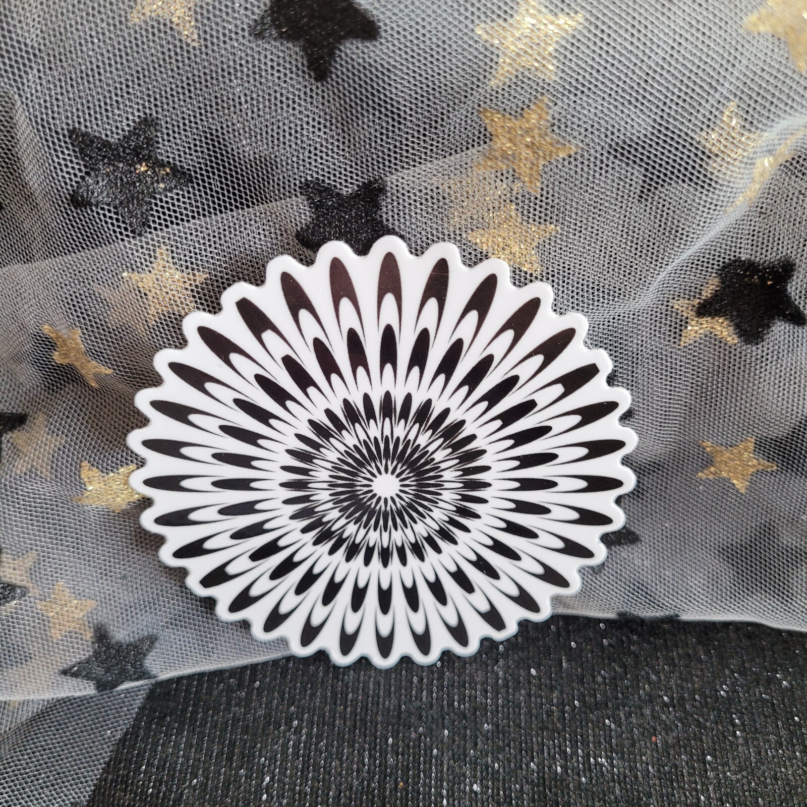 BWC007-Flower Shaped Black White Sticker | Monochromatic | Psychedelic Flowers