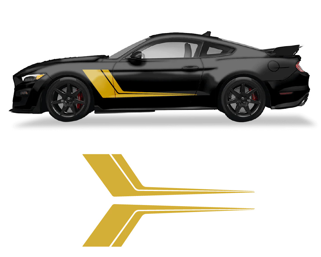 Aftermarket Ford Mustang Side Door 2 Color Graphics