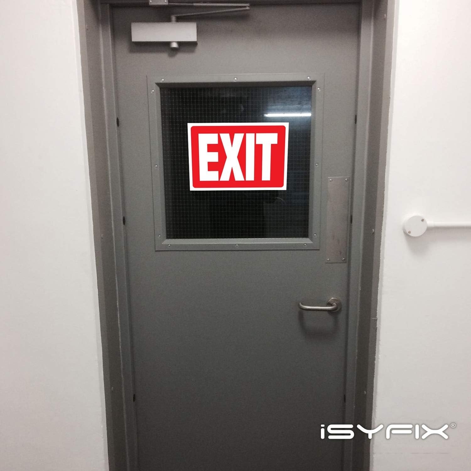 Exit Signs Stickers – 2 Pack 10×7 Inch – Self-Adhesive Vinyl, Laminated for …