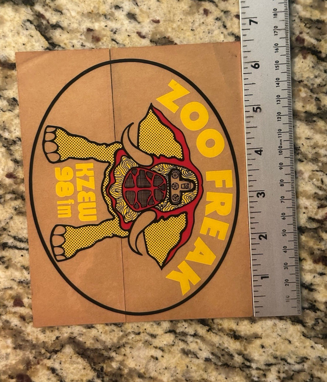 KZEW ZOO FREAK 98 FM Decal from DFW ROCK RADIO 1973-1986 -VINTAGE ZOO FREAKS