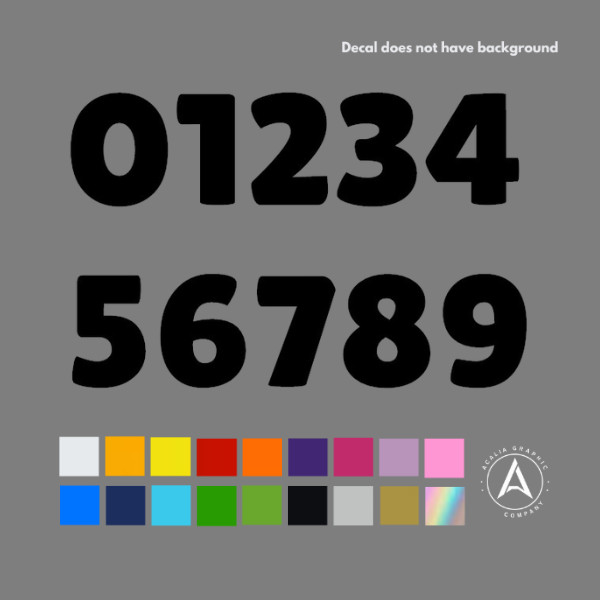 Custom Vinyl Numbers Decal Sticker Car Trailer Window BMX Dirt Bike semi-truck