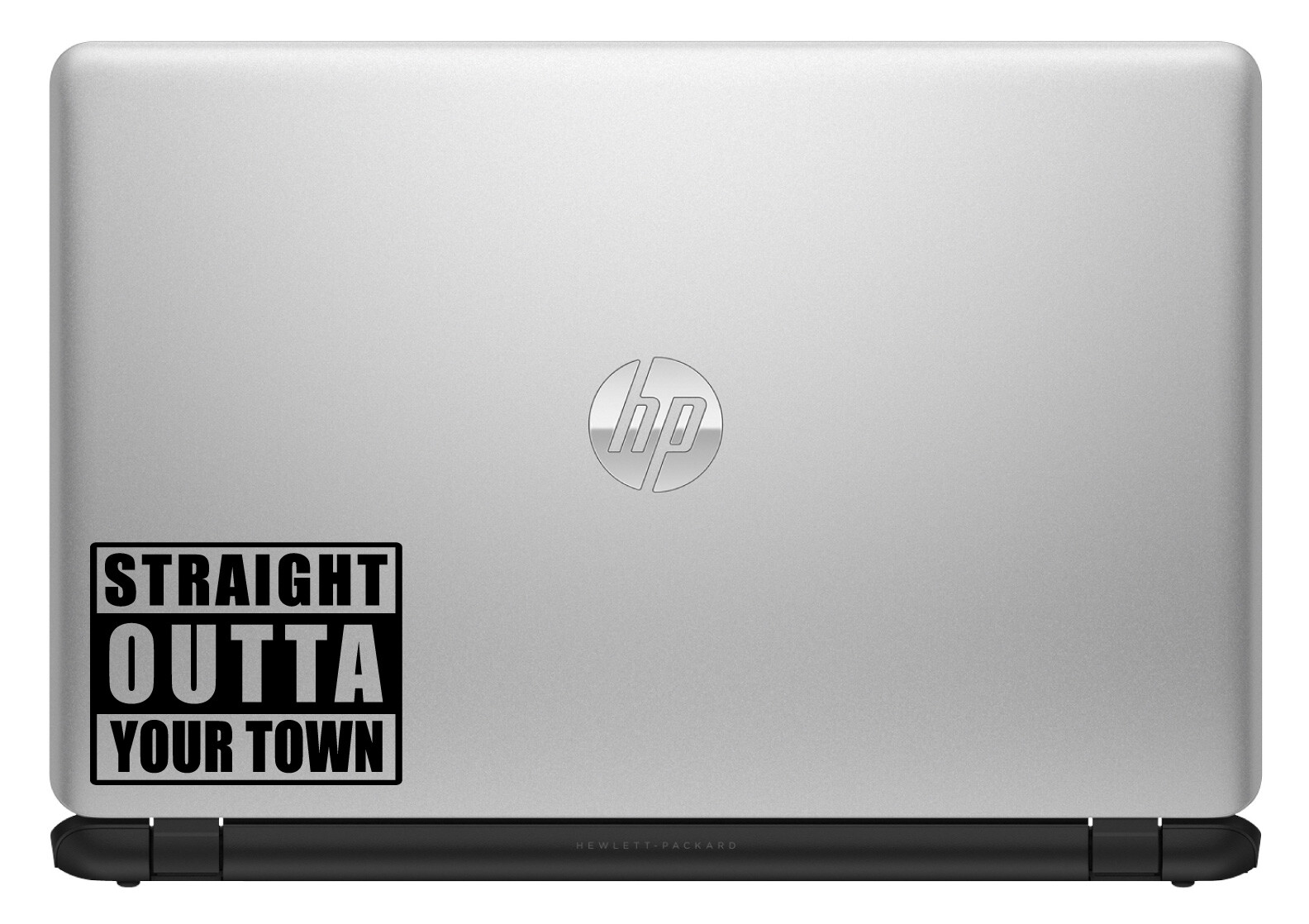 Straight Outta "Your Town" Custom Text Vinyl Sticker Decal for Car Window Laptop