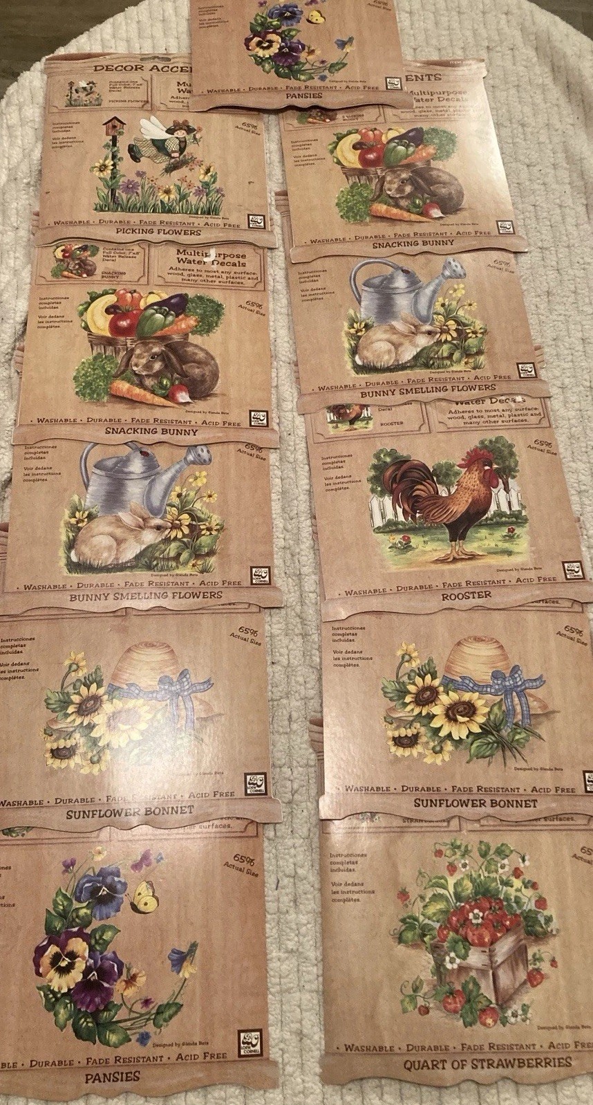 Decor Accents Multipurpose Water Decals 7" X 8" Your Choice of Design. Lot of 11