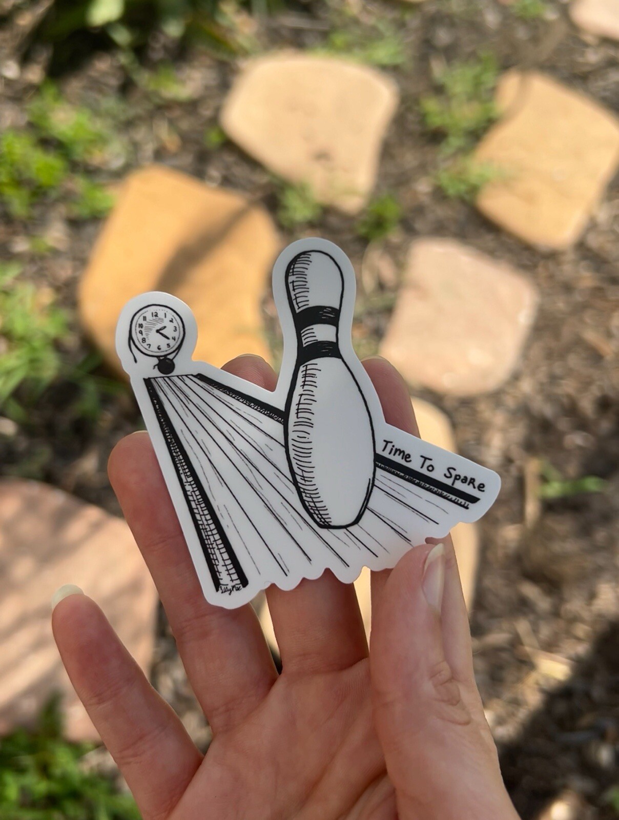 Time To Spare 3×3 inches Die Cut Stickers Funny Pun Art As A Gift