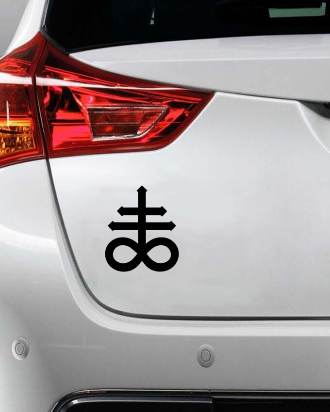 Leviathan Cross Die Cut Vinyl Sticker – Occult Baphomet Pentagram Decal Car 666