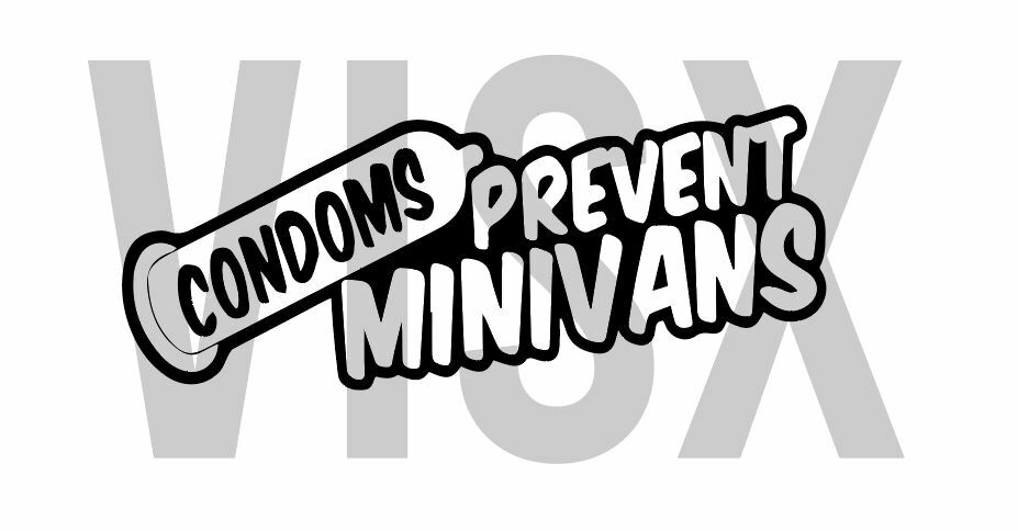 Condoms Prevent Mini Vans Funny Die Cut Decal Sticker Window Laptop JDM