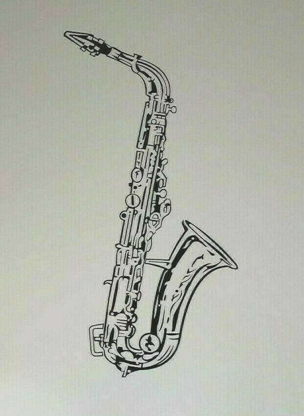 Saxophone Brass Music Musical Instrument Sax Vinyl Wall Sticker Decal
