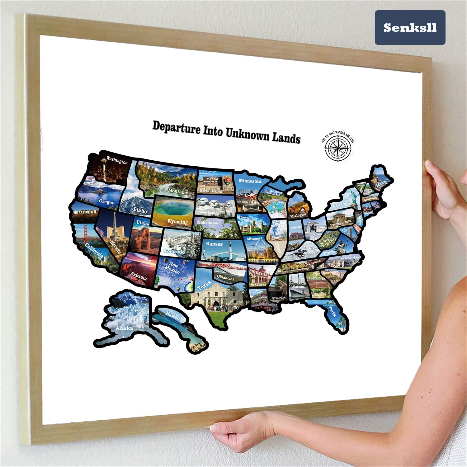 RV Map of States Sticker Visited Track Your Travel | 11×17" RV Map Decals for